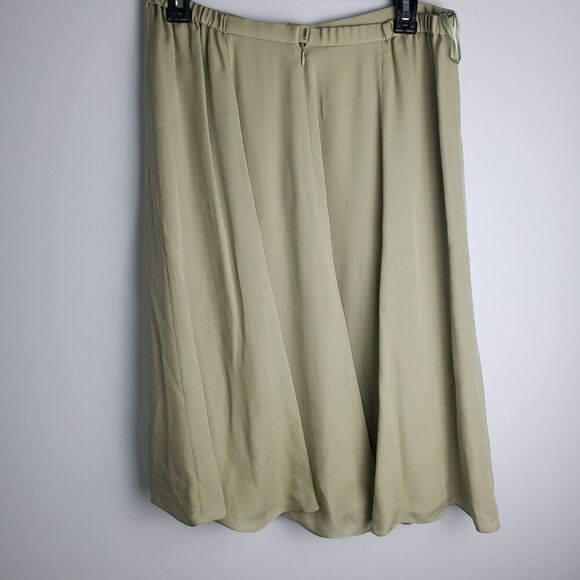 Talbots Green Silk Midi Skirt Size 12W - Picture 6 of 10